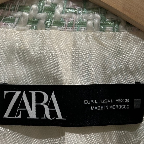 Zara Tweed Double Breasted Texture Blazer Jacket - Picture 9 of 13